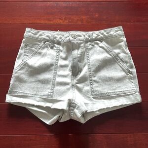free people white/grey jean shorts